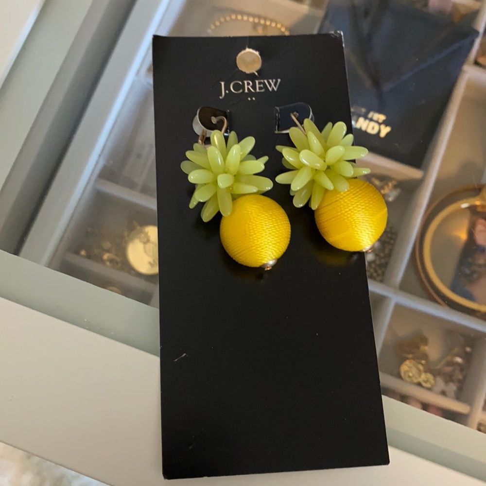 J Crew pineapple statement earrings NWT